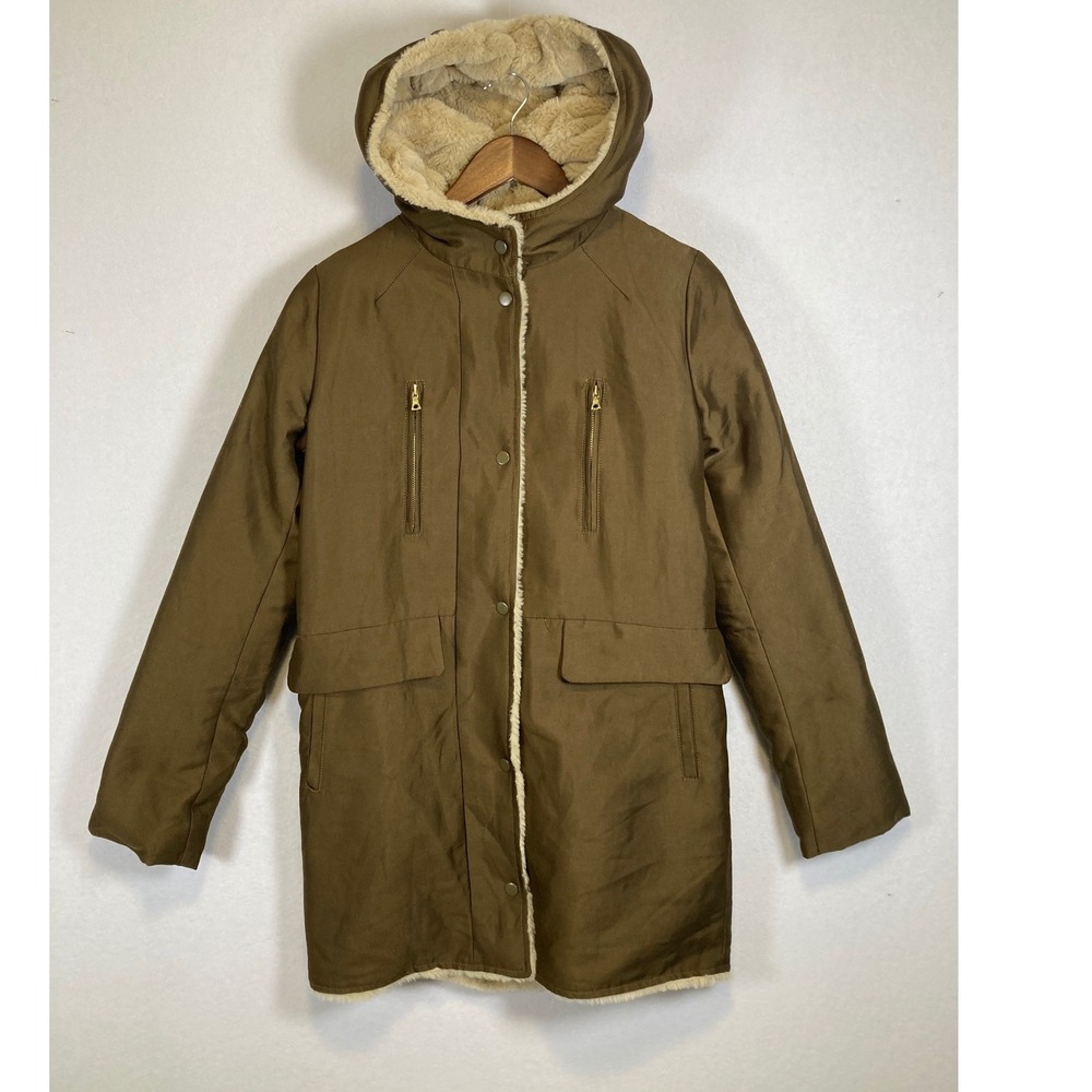 Utility Chic Black Tape Women S Olive‎ Green Faux Fur Lined Hooded Parka Jacket